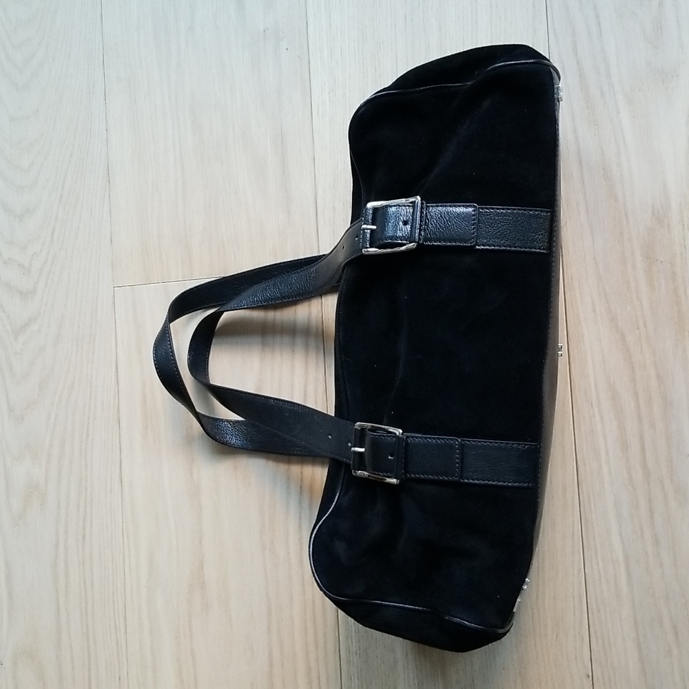 Suede Black Shoulder Bag